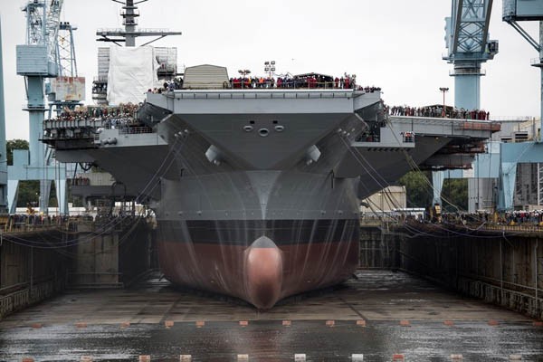 Mỹ vừa hạ thủy tàu sân bay động cơ hạt nhân tiên tiến nhất thế giới USS Gerald R. Ford, có thể triển khải ở khu vực châu Á-Thái Bình Dương.